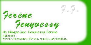 ferenc fenyvessy business card